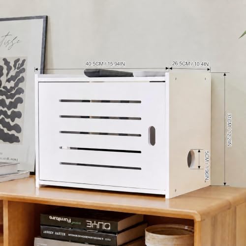 WiFi Router Storage Cabinet with Cable Management and Ventilation