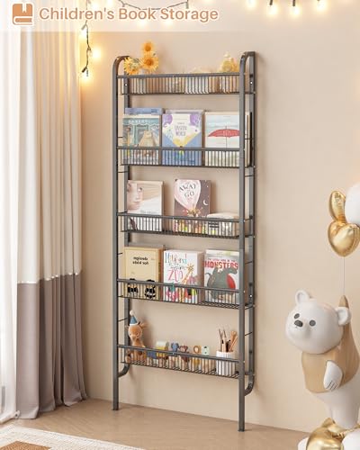 UMDONX Black Narrow 5-Tier Over-the-Door Bathroom Storage Rack, 24.4in Wide