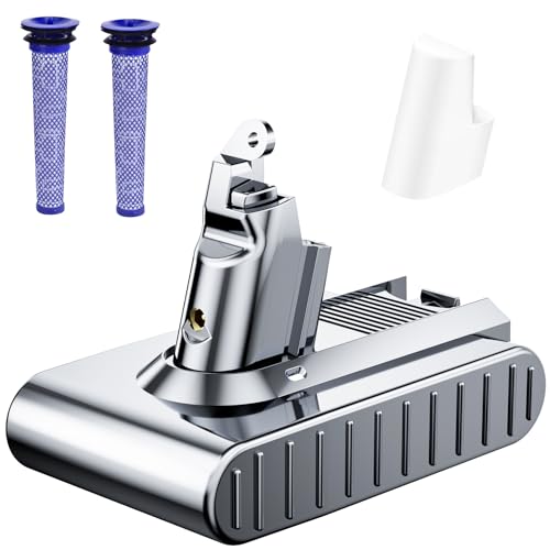 JUNWOOD 10000mAh Silver Replacement Battery for Dyson V6 Vacuum - Longer Run Time & Compatibility