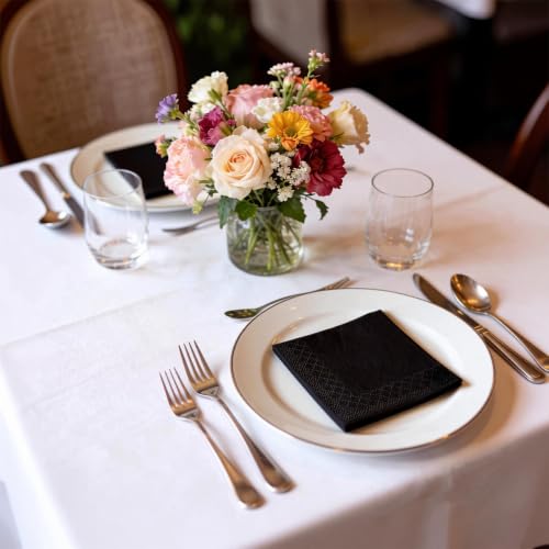Black Cocktail Napkins - 800 Count Disposable 2-Ply 4.5 x 4.5 Inch for Parties & Events - Variation: Black