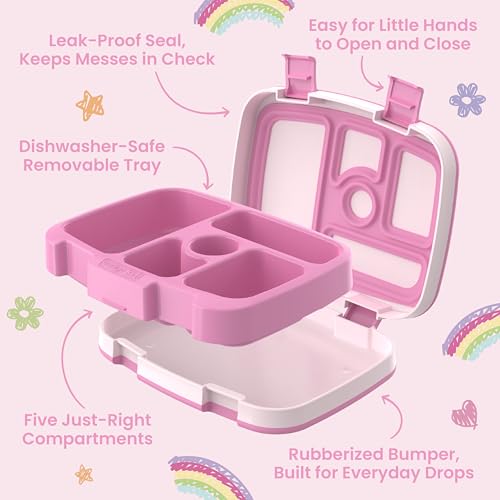 Kids Leak-Proof Bento Lunch Box - Bluey Hearts & Crafts, 5 Compartments