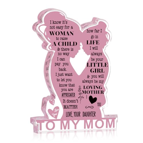 Korsralph Mom-Daughter Acrylic Plaque Sign - Heartfelt Mother’s Day Gift from Daughter