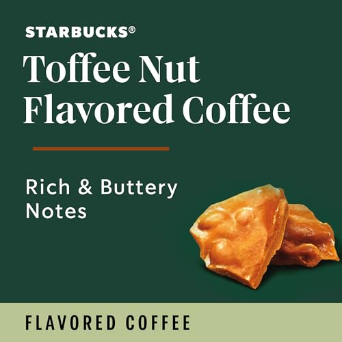 Starbucks Toffeenut Flavored K-Cup Coffee Pods - 10 Count Pack of 6 - Hot or Iced