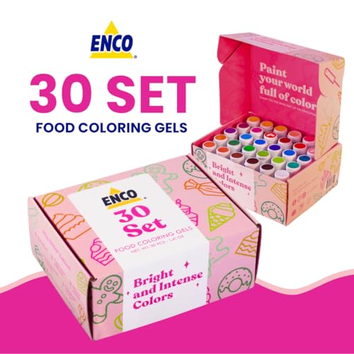 Food Coloring Gel Set - 30 Vibrant Colors with Mixing Guide, 40g Each