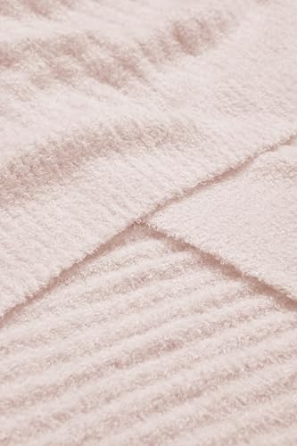 Barefoot Dreams CozyChic Lite Ribbed Blanket 30x40 Pink - Soft Lightweight Throw