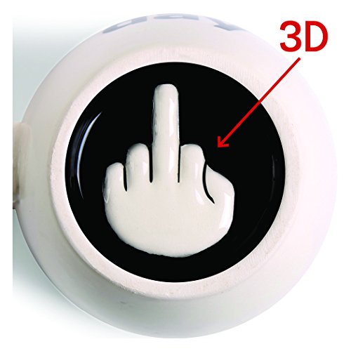 Decodyne Funny Coffee Mug with Middle Finger Design 14 oz White