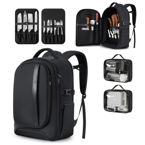 Chef Knife Backpack with Waterproof Pocket, 30+ Pockets for Knives