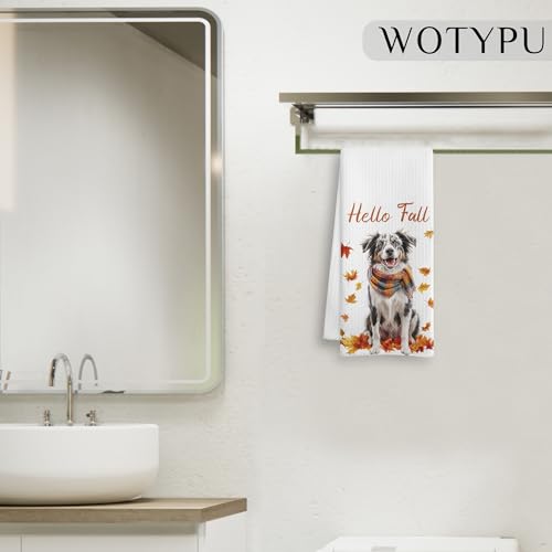 Australian Shepherd Fall Kitchen Towel - WOTYPU 16x24, Variation Australian Shepherd-4