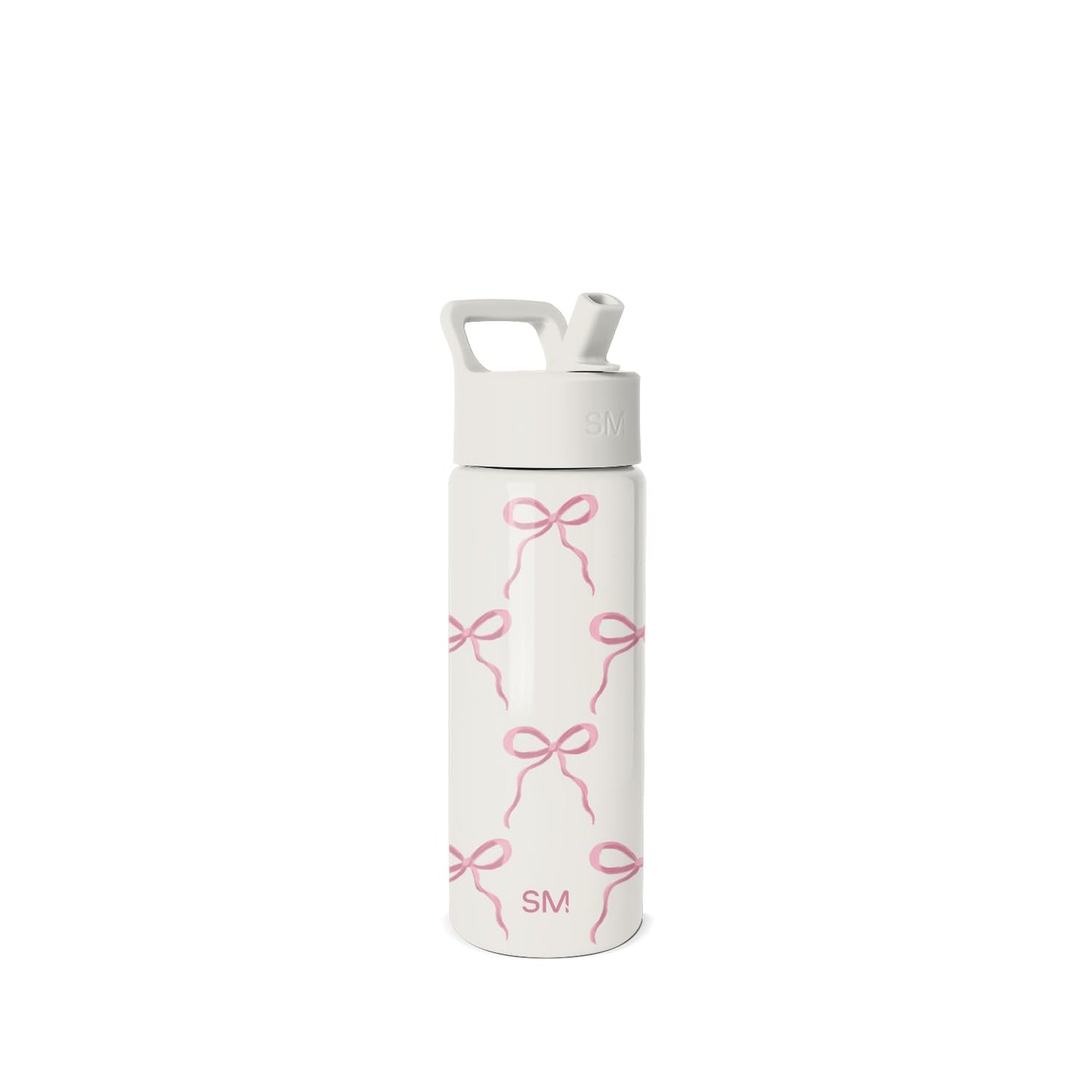 Simple Modern Kids Summit Water Bottle with Straw Lid | 18oz Stainless Steel Cup Insulated Tumbler for Toddlers, Girls, School | Bows