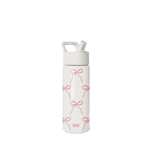 Simple Modern Kids Summit Water Bottle with Straw Lid | 18oz Stainless Steel Cup Insulated Tumbler for Toddlers, Girls, School | Bows
