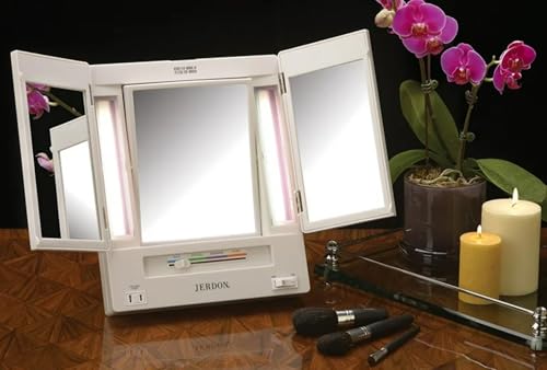 Lighted Makeup Mirror with 5X Magnification - White - JGL9W (Variation of THIS listing)