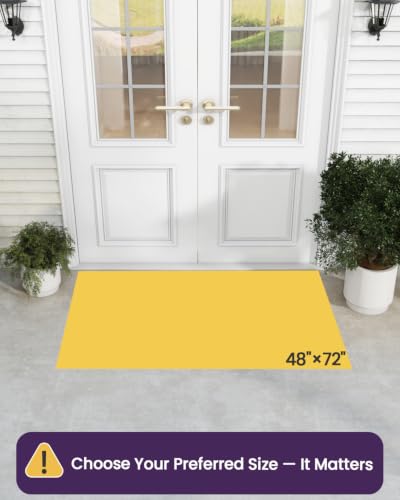 DEXI Welcome Entrance Doormat 48x72 Grey Rubber Non-Slip Outdoor Indoor