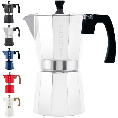 GROSCHE Milano 9-Cup Stovetop Espresso Maker Moka Pot - Silver