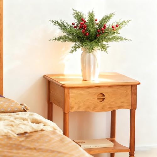 Purple Star 30 Pcs Christmas 3D Artificial Pine Branches & Berries Set - Style B