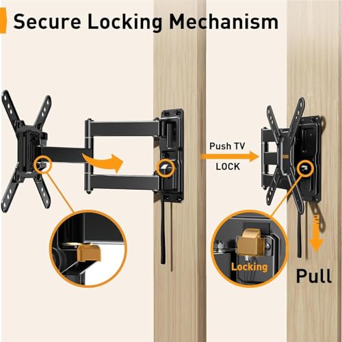 Perlegear Lockable RV TV Wall Mount for 13-43 Inch TVs Up to 44 lbs