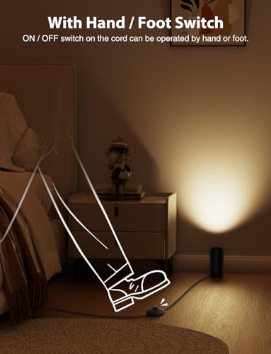 Onforu 4 Pack 7W Floor Uplights Indoor with Remote & Foot Switch, 2700-6500K Dimmable Warm White Spot Lights
