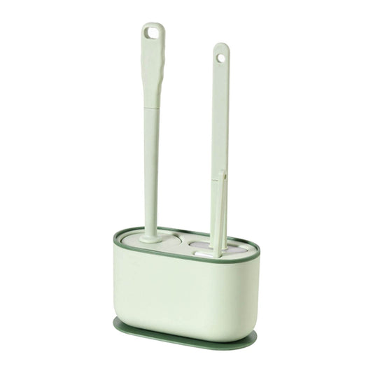 MOUMOUTEN Plastic Toilet Brush Set, Strawberry Green, Bathroom Accessories, Includes 2 Toilet Brushes & Holder