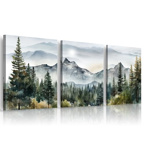 MHARTK66 3-Piece 20x28in Forest Landscape Canvas Wall Art for Living Room & Bedroom