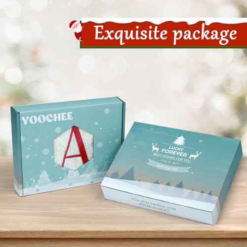 21 Inches Knitted Christmas Stockings with Initials, Large White Custom Monogram Embroidery Christmas Stockings with Letter, Personalized Xmas Decoration for Holiday Family Party-L