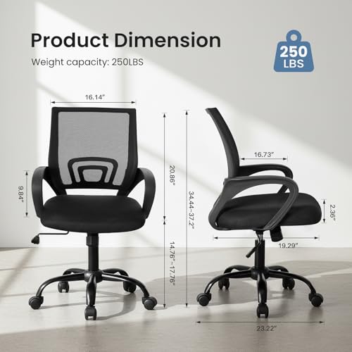 OLIXIS Office Desk Chair Black Ergonomic Computer Chair with Lumbar Support - Variation 2