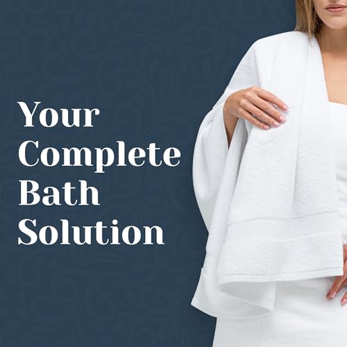 White Classic Luxury 8-Piece Turkish Cotton Bath Towel Set - White, Hotel Collection