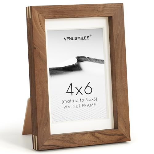 4x6 Walnut Wood Picture Frame - Handcrafted Photo Collage Frame