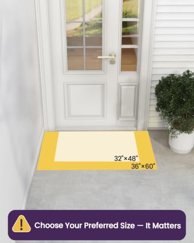 Welcome Grey Front Door Mat 36x60 Rubber Entry Doormat - Outside Entrance