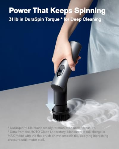 Cordless Electric Spin Scrubber with Digital Display & 6 Attachments