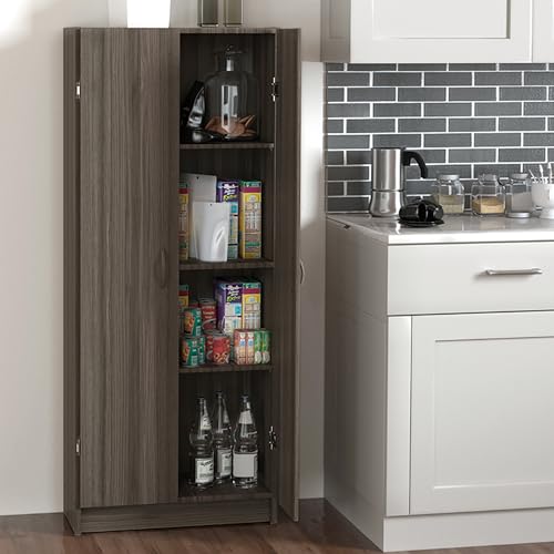 ClosetMaid Natural Gray Pantry Cabinet with 2 Doors & Adjustable Shelves
