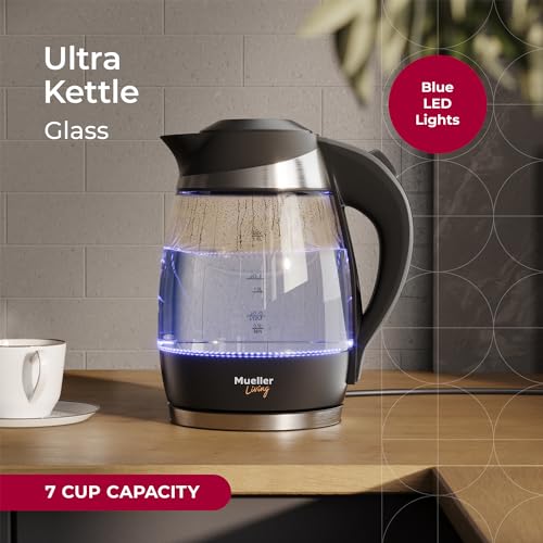 Electric Kettle 1.8L Boiling Water Tea Kettle Fast Heating Cordless Glass