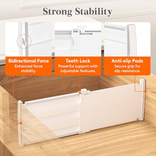 Lifewit 6-Inch Tall Adjustable Drawer Dividers - Deep Closet Organizer, 9 Pack, 11.5-18.5 Inch