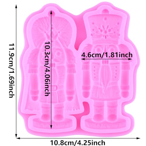 Nutcracker Silicone Mold 3D Christmas Soldier Fondant Mold - Style L