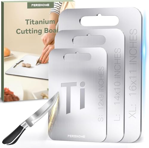 Perehome 3-Pack Titanium Double Sided Cutting Boards Food Grade Kitchen Utensils