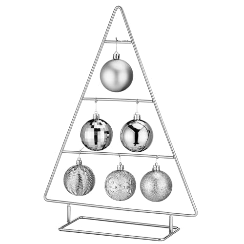 Cinnvoice 16 Inch Silver Metal Christmas Tree Ornament Stand Holder