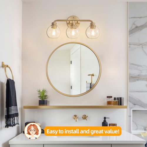 Bathroom Light Fixtures Gold Vanity Light 3-Light Brushed Brass Variation of THIS listing
