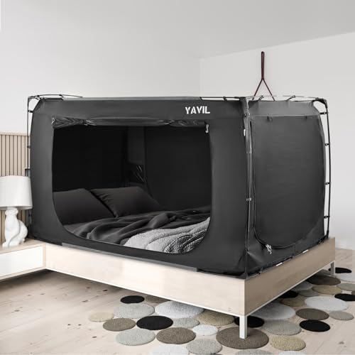 Twin Bed Tent Canopy for Kids & Adults - Indoor Privacy Sleep Tent, Blackout, Easy Install