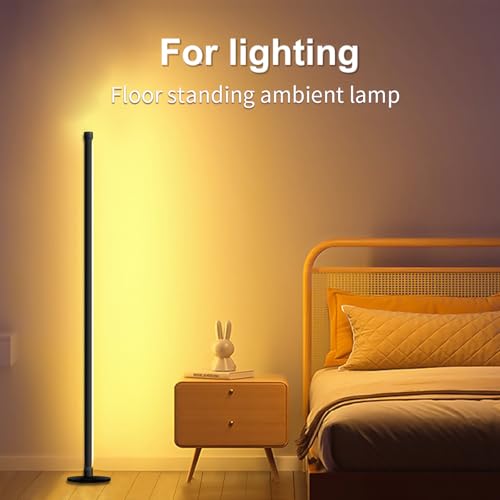 Halucky 63-Inch RGB Corner Floor Lamp 2 Pack with Music Sync & App Control