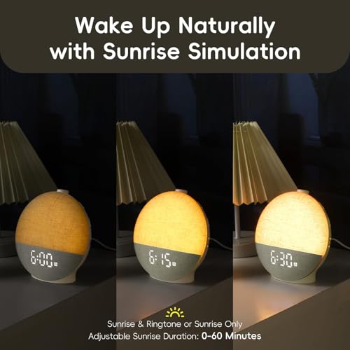 Sunrise Alarm Clock with Sleep Sounds & Night Light – Wake Up Calm & Rest Well