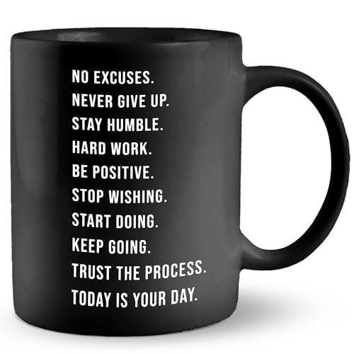 JRTW Inspire-7 Inspirational Motivational Coffee Mug - Large 11oz Ceramic Cup for Coworkers