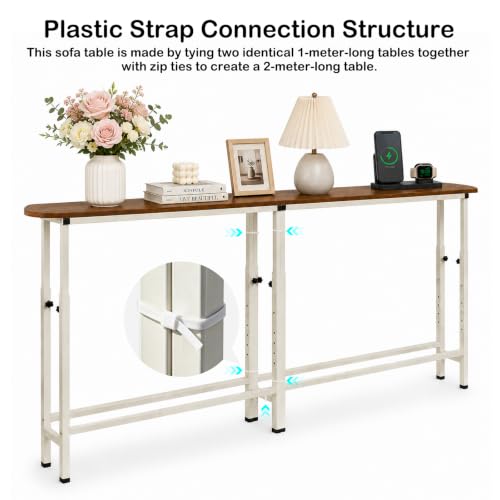Lanlelin 78.8-Inch Adjustable Narrow Console Table for Behind Couch, Entryway, Living Room