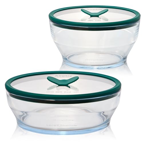 Anyday 4-Piece Large Glass Food Storage with Lids - Clear Kale - Variation of THIS listing