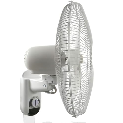 Hurricane Classic 16-Inch Wall Mount Oscillating Fan - 3 Speeds, White, 2 Pack