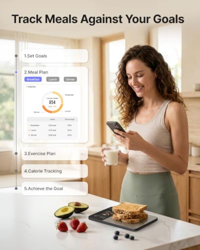 Stainless Steel Smart Food Scale with Nutritional Calculator & App Sync