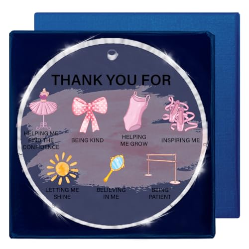 Soiceu E Dance Teacher Christmas Ornament - Thank You Gift for Women, Acrylic, 3-inch