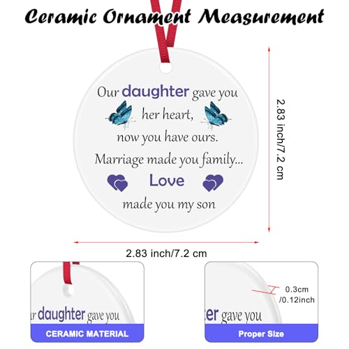 Son in Law Christmas Ornaments Son in Law Gifts Wedding Gifts for Groom from Mother in Law Future Son Gift Groom to Be Gift Ceramic Keepsake for New Son in Law Christmas Birthday Engagement Gift