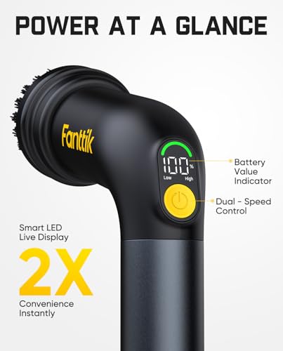Fanttik G9 Handheld Cordless Electric Spin Scrubber - Black for Kitchen Cleaning