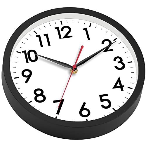 AKCISOT 18 Inch Wall Clock Black Silent Battery Operated Analog Clock - Variation: A Black / 18 Inch