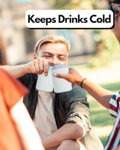 White Can Cooler Sleeves Bulk Pack - 100 Customizable Insulated Foam Drink Holders for 12oz & 16oz Cans - PartyPrints Variation