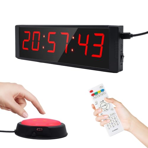 Ousmile Plug-in Digital Stopwatch & Timer with Remote, Countdown & Interval for Gym