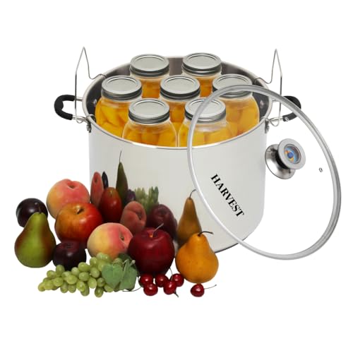 Stainless Steel Canning Pot with Rack - 20 Qt Water Bath & Steam Canner for All Cooktops